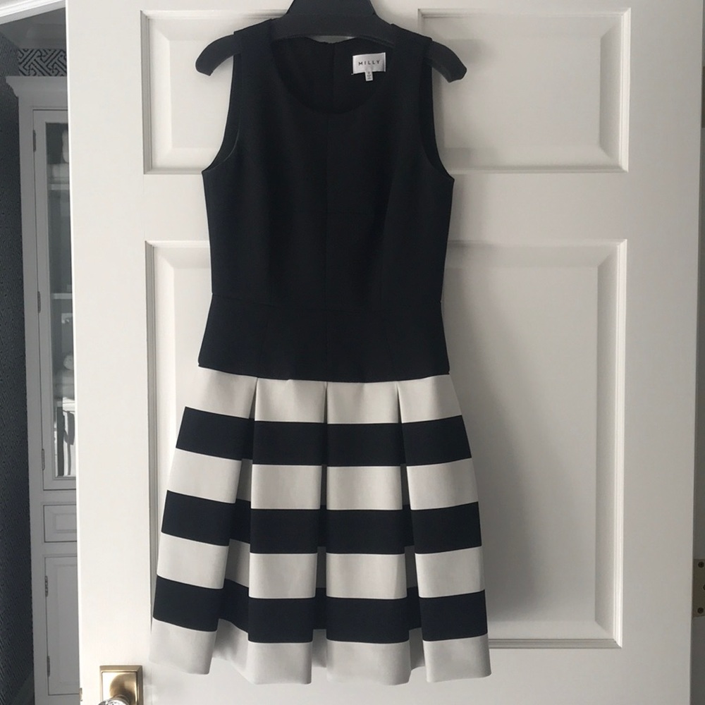Milly Black and White Cocktail Dress- Size 2